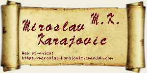 Miroslav Karajović vizit kartica